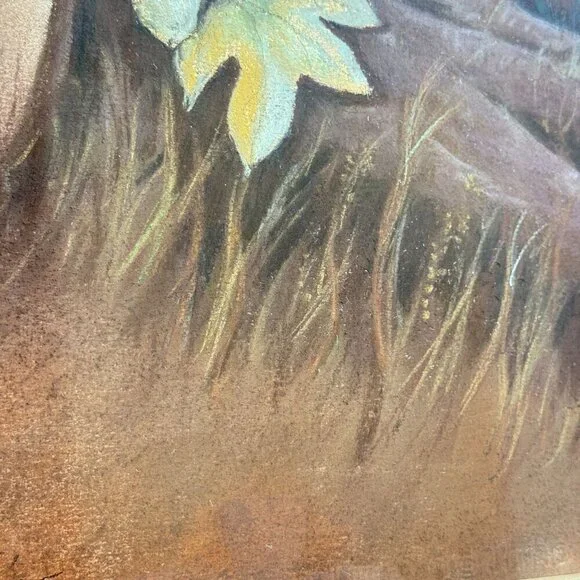 Vintage Unique Framed Fox Family Original Painting Artwork 22"x 25" - Picture 10 of 16